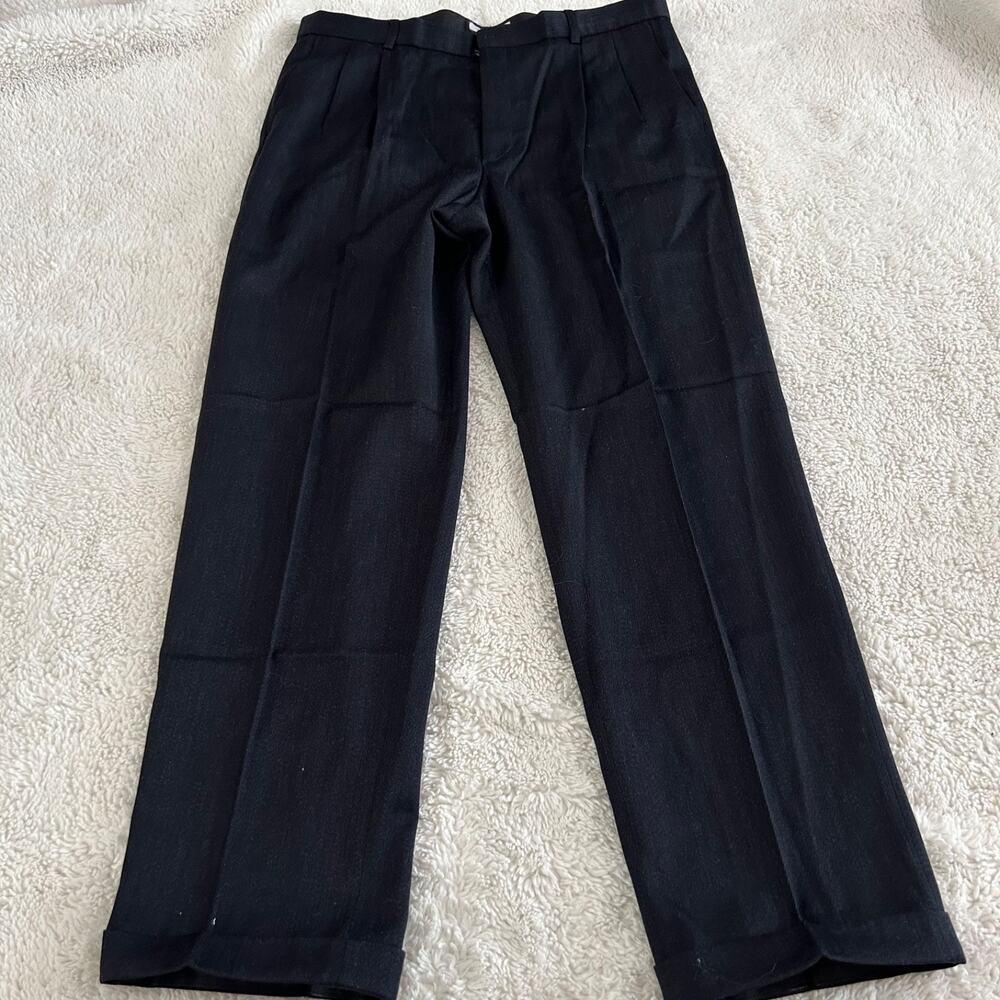 Alex Cannon Men's Dress Pants Wool Black Sz 38x32 Office Work Career Business - Picture 2 of 7
